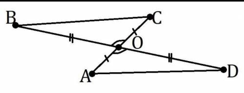 Отрезки ВД и АС пересекаются в точке О так, что АО = ОС и ВО = ОД. Докажите, что ВС || АД​