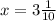 x=3\frac{1}{10}