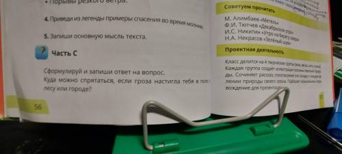 Сформулируй и запиши ответ на вопрос: Куда можно спрятаться, если гроза настигла тебч в поле, в лесу