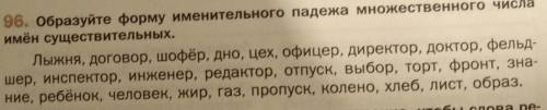 Образуйте форму И.п мн.ч. им. существительного