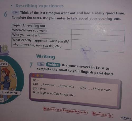 Use your answer in Ex.6 to complete the email to your English pen-friend.​