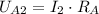 U_{A2} = I_2\cdot R_A