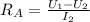 R_A = \frac{U_1 - U_2}{I_2}