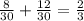 \frac {8} {30} + \frac {12} {30} = \frac {2} {3}