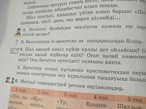 Шал қандай көңіл күйде қалды деп ойлайсың? Сен шалды қалай жұбатар едің? 4 жаттығу