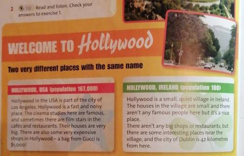 Hollywood, Ireland: 2.132 Read and listen. Check youranswers to exercise 1.WELCOME TO HollywoodTwo v