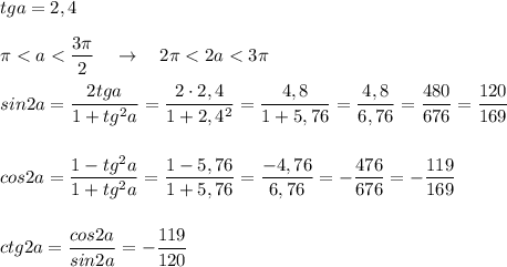 tga=2,4\\\\\pi