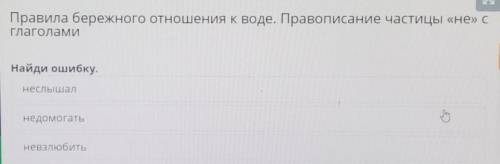 Правила бережного отношения к воде. Правописание частицы «не» с ГлаголамиНайди ошибку.неслышалнедомо