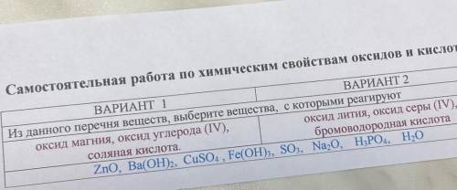 Из данного перечня веществ выпишите вещества с которыми реагирует ... (ур е реакций) ОБА ВАРИАНТА ​