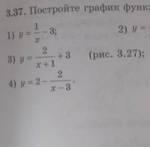 3.37. Постройте график функции: 111) у = - - 3;2) y =233) y =+ 3(рис. 3.27);24) у = 2-x - 3Рис. 3. 2