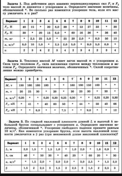 с тремя задачами по физике вариант 11