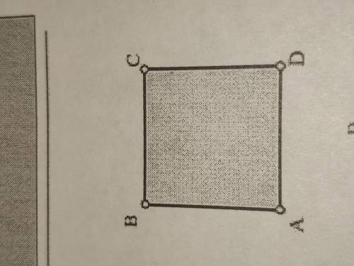 На клетчатой бумаге показан квадрат ABCD. Закрасьте на нем все точки, расстояние от которых до двух
