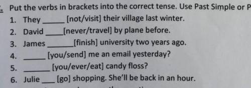 Поставьте глаголы в скобки в правельном времени ​