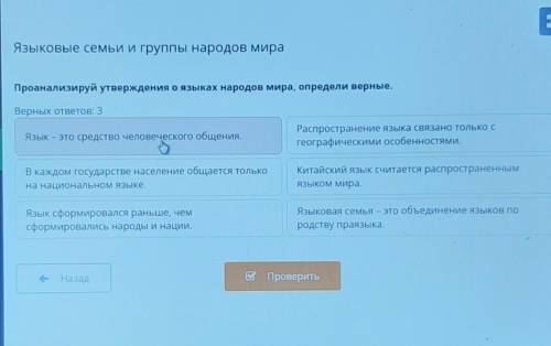 Проанализируйте утверждения о языках народов мира Определи верные ​