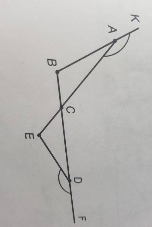 2. HoBean piBHicTb BiapisKis BC i CE, IKO ZKAC = LFDE, AC = CD.​