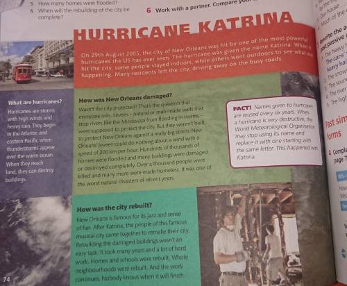 3 Read the text again. Answer the questions.1 When was New Orleans hit byHurricane Katrina? On 29th