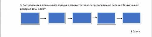 УМОЛЯЮ Распределите в правильном порядке административно-территориальное деление Казахстана по рефор
