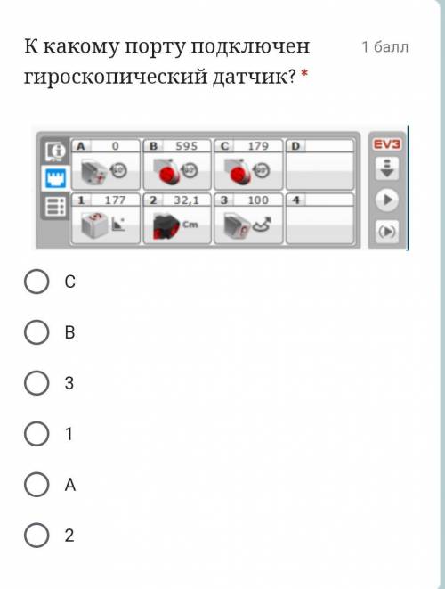 К какому порту подключен гироскопический датчик?