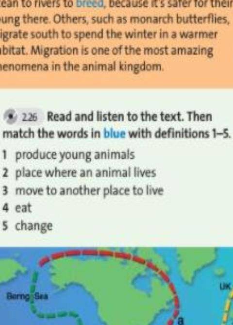 Read and listen to the text .Then match the words in blue with definitions​