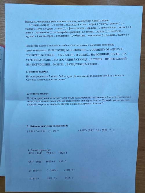 Выделить окончание имён прилагательных в скобачках укозать падеж 4 класс подскажите фотка снизу