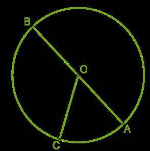 Длина радиуса OC = 15 см 6 мм. Определи длину диаметра AB. AB = см мм.