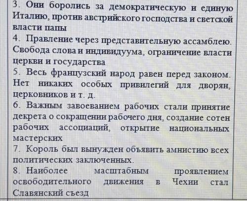 Задание 2: определите какие факты относятся куказанным в таблице идеологическим течениям XIXв и впиш