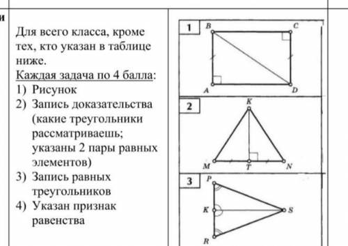 признаки равенства прямоугольный треугольников