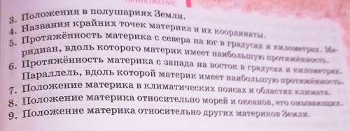 сделать описание материка Южная Америка по вот этому плану в Контурных Картах название материка