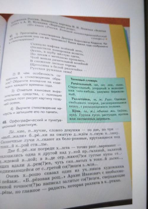 Упр. 47(выписать в тетрадь все известные изобразительно-выразительные средства и указать, какие они)