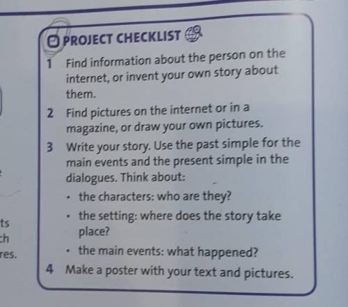 UI O PROJECT CHECKLIST1 Find information about the person on theinternet, or invent your own story a