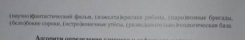 263. Спишите, раскрывая скобки. Объясните условия выбора орфограммы (см. данный ниже алгоритм опреде