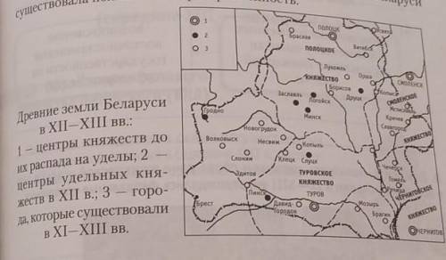 6. Выполните задания. а) Докажите, используя картосхему, что в XII в. на землях Беларусисуществовала