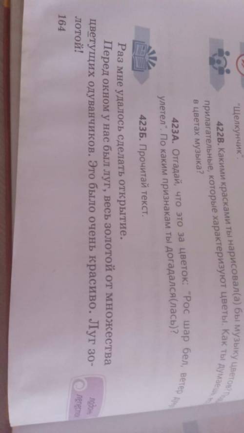 Выполни Задание 2. Упр 423Б, стр 164. Прочитайте текст. Выполните задания. 1)Какова основная мысль т