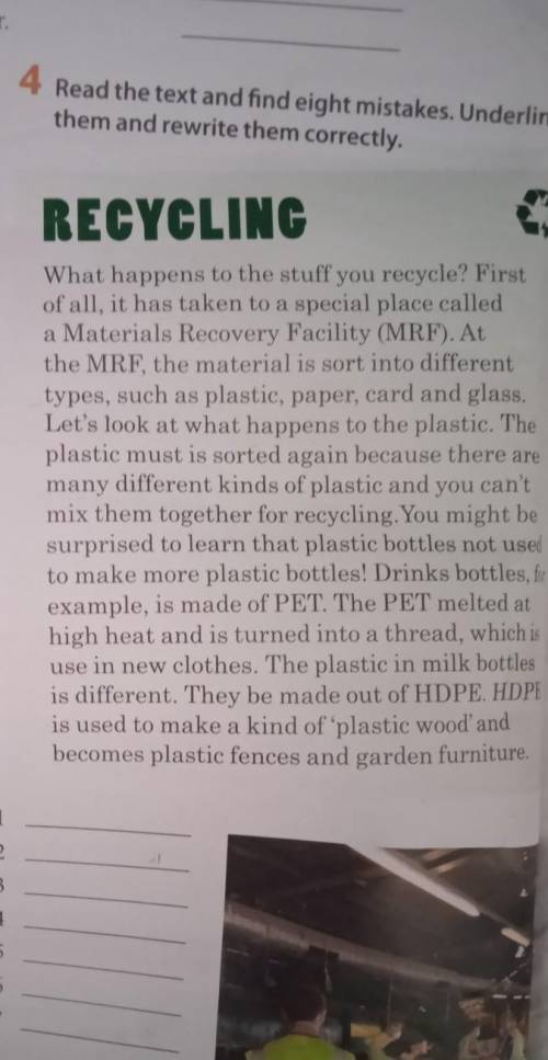 Read the text andfind eight mistakes . Underline them and rewrite them correctly​