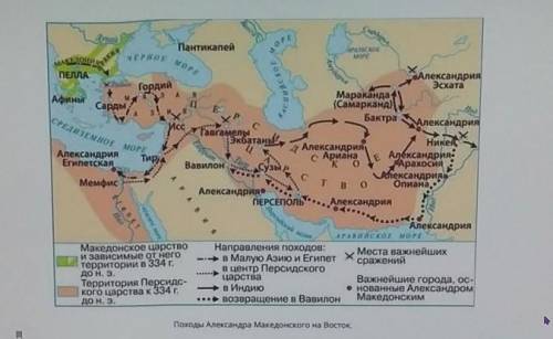 Изучите походы Александра Македонского на восток, исследую карту, назови особенности завоевания