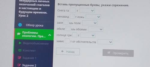 Вставь пропущенные буквы, укажи спряжение. Снега татNненавид>TложЬЗасешь поле>обкле шь обоями&