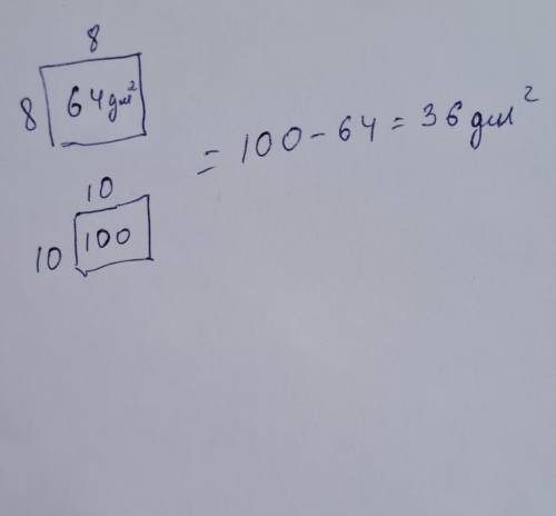 каждую сторону квадрата с площадью 64 дм увеличили на 2 дм. на сколько сантиметров изменился перимет
