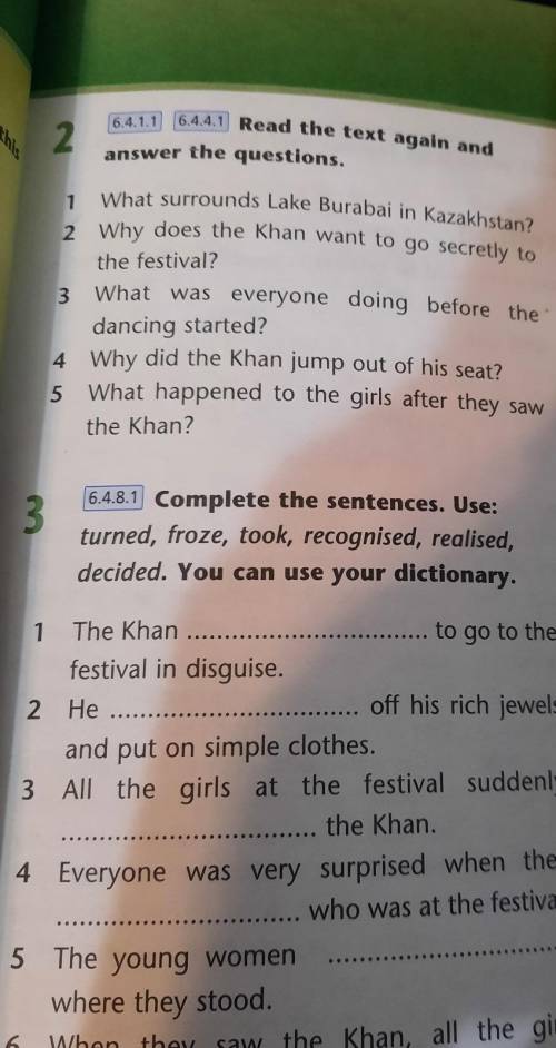 1)What surrounds Lake Burabai in Kazakhstan? 2)Why does the Khan want to go secretly tothe festival?