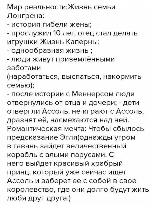 Эссе на тему: Жестокая реальность и романтическая мечта в повести Алые паруса