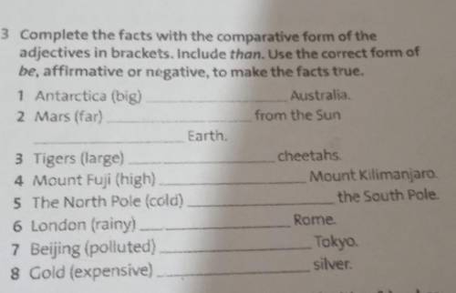 3 Complete the facts with the comparative form of the adjectives in brackets. Include than. Use the