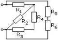 R1=3,6 Ом; R2=3 Ом; R3=5 Ом; R4= 7 Ом; R5 =8 Ом; R6= 10 Ом. Найти полное сопротивление участка цепи