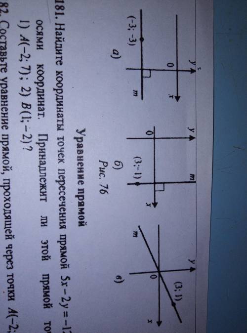 Запишите уравнение прямой, изображённый на рисунке 76