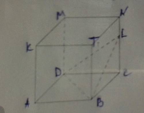 Ребро куба равно 4 см. Через диагональ основания под углом 30 градусов к плоскости основания проведе