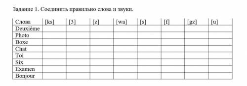 Соединить правильно слова и звуки