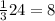 \frac{1}{3}24=8