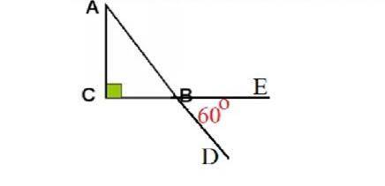 Задача 2: В прямоугольном треугольнике АВС ВС=6,8см, угол DBE=60°. Найдите длину АВ.