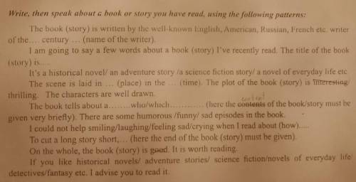 напишите сочинение о любимой(вашей) книге по плану , план приложен к фото , на английском ​