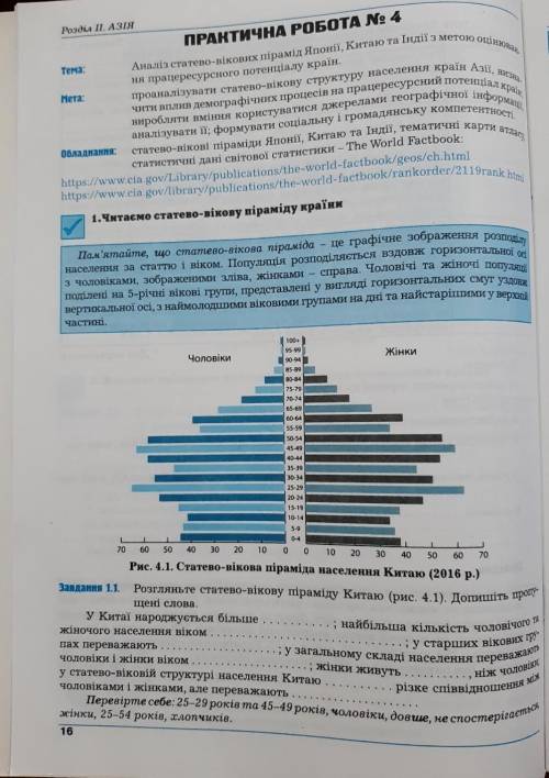 Аналіз статево-вікових прамід Японі, Китаю та нди з метою оцнкв ия працересурсного потеніалу країн.