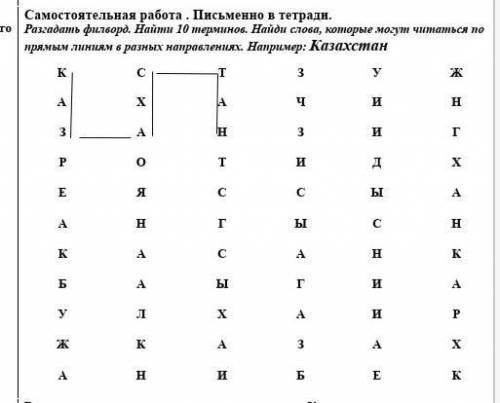 разгадай филворд, найди 10 терминов найди слова которые могут читаться по прямым линиям в разных нап