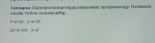 Задача: Создать программу, используя встроенные условия. Результат загрузить в Python онлайн. 0 <